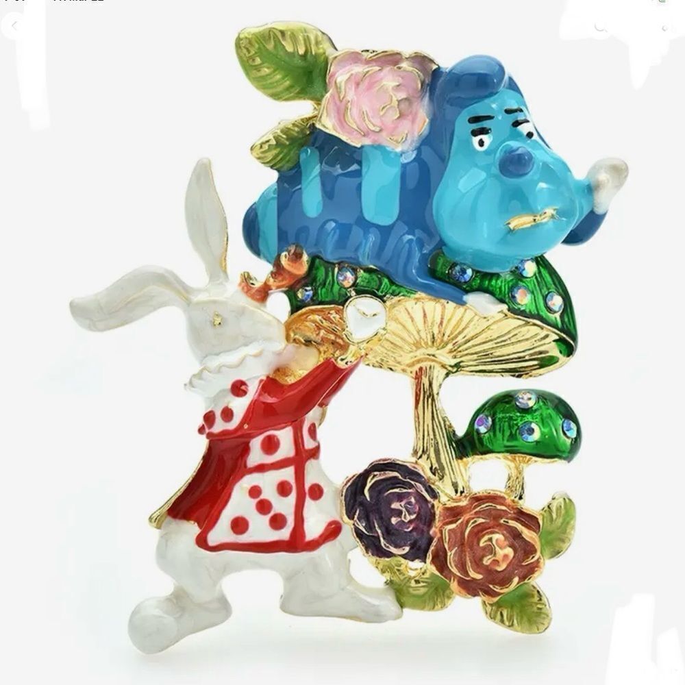 DOWN THE RABBIT HOLE BROOCH